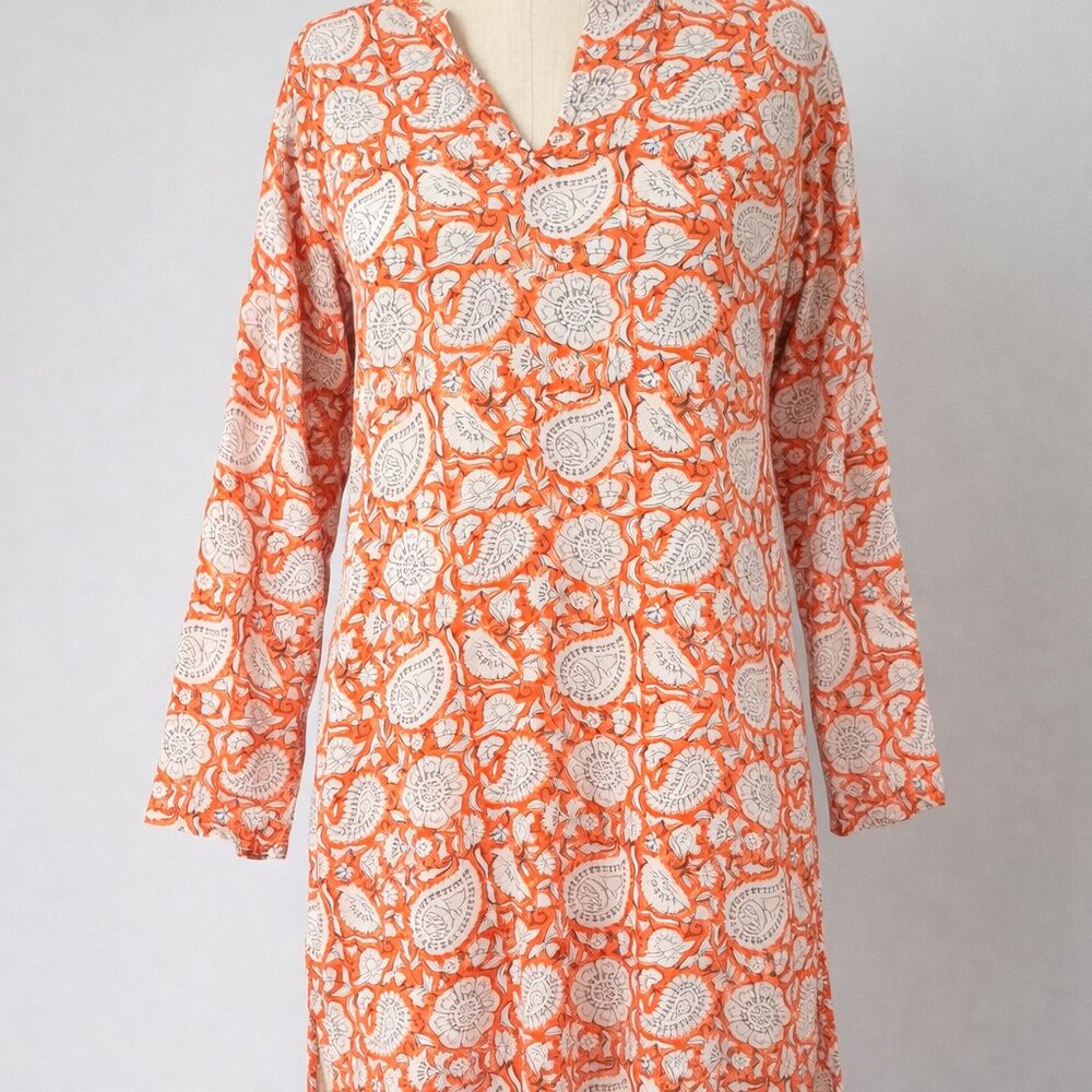 Roberta Roller Rabbit Orange Paisley Tunic Dress
